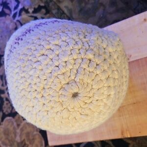 Handcrafted Cream Crochet Art Beanie Winter Hat